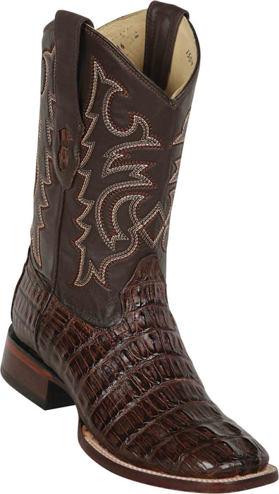 8220116 LOS ALTOS BOOTS WIDE SQUARE TOE CAIMAN TAIL FADED BROWN | Genuine Leather Vaquero Boots and Cowboy Hats | Zapateria Guadalajara | Authentic Mexican Western Wear
