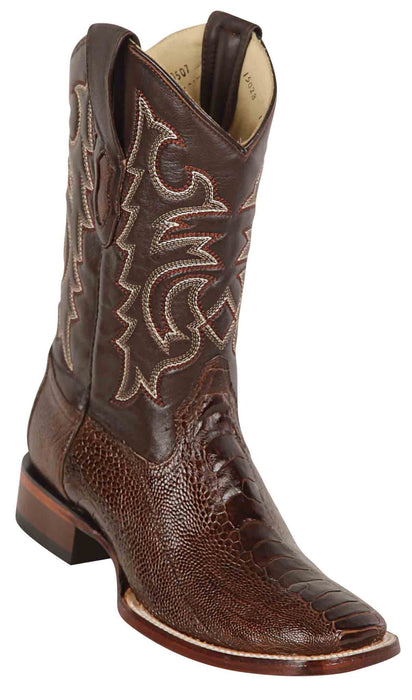 8220507 LOS ALTOS BOOTS WIDE SQUARE TOE OSTRICH LEG BROWN | Genuine Leather Vaquero Boots and Cowboy Hats | Zapateria Guadalajara | Authentic Mexican Western Wear