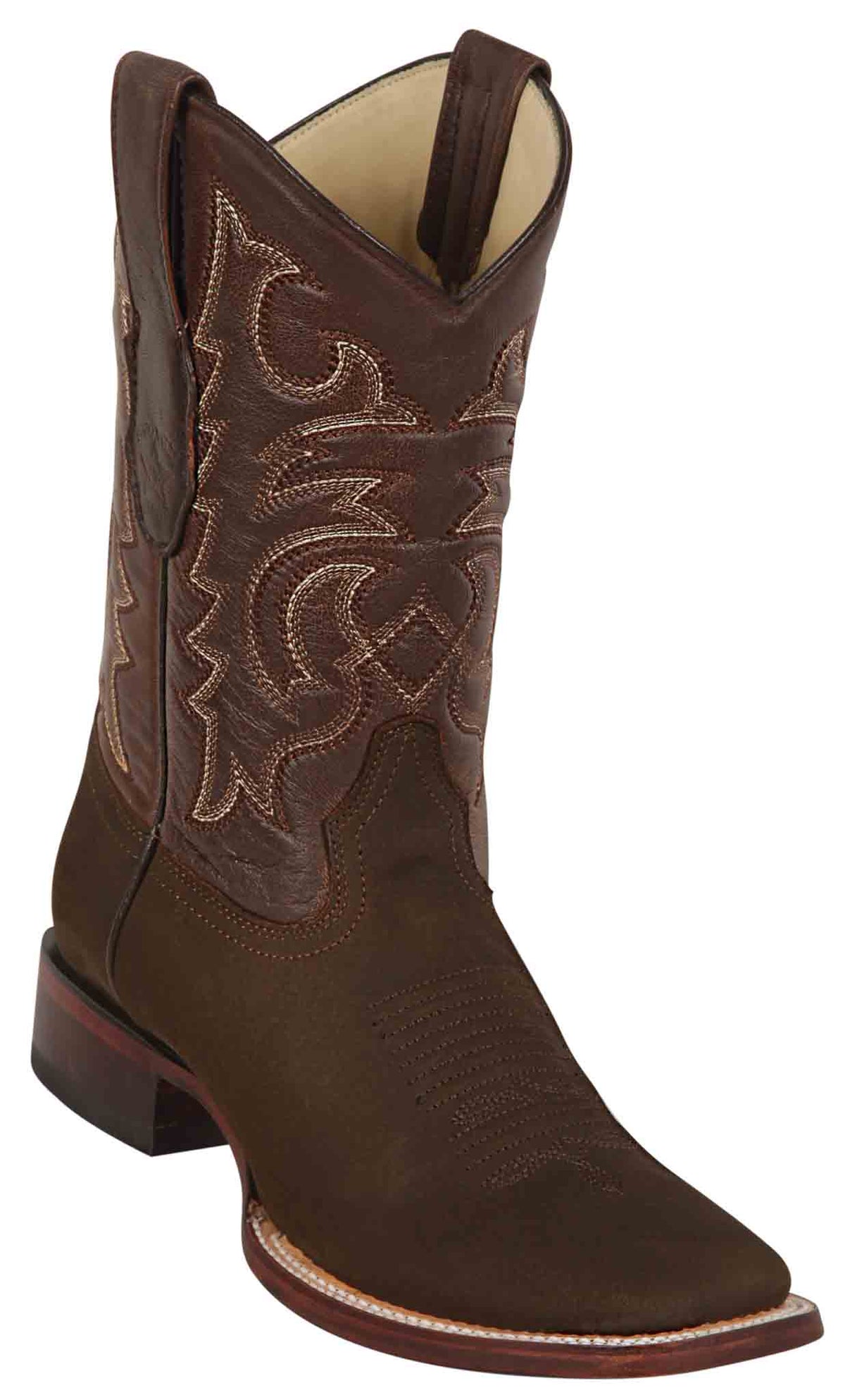 Los Altos Men's Genuine Leather Square Toe Boots - Walnut