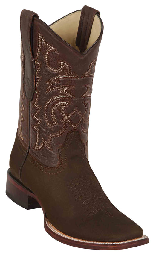8226359 LOS ALTOS BOOTS WIDE SQUARE TOE NOBUCK TABACCO | Genuine Leather Vaquero Boots and Cowboy Hats | Zapateria Guadalajara | Authentic Mexican Western Wear