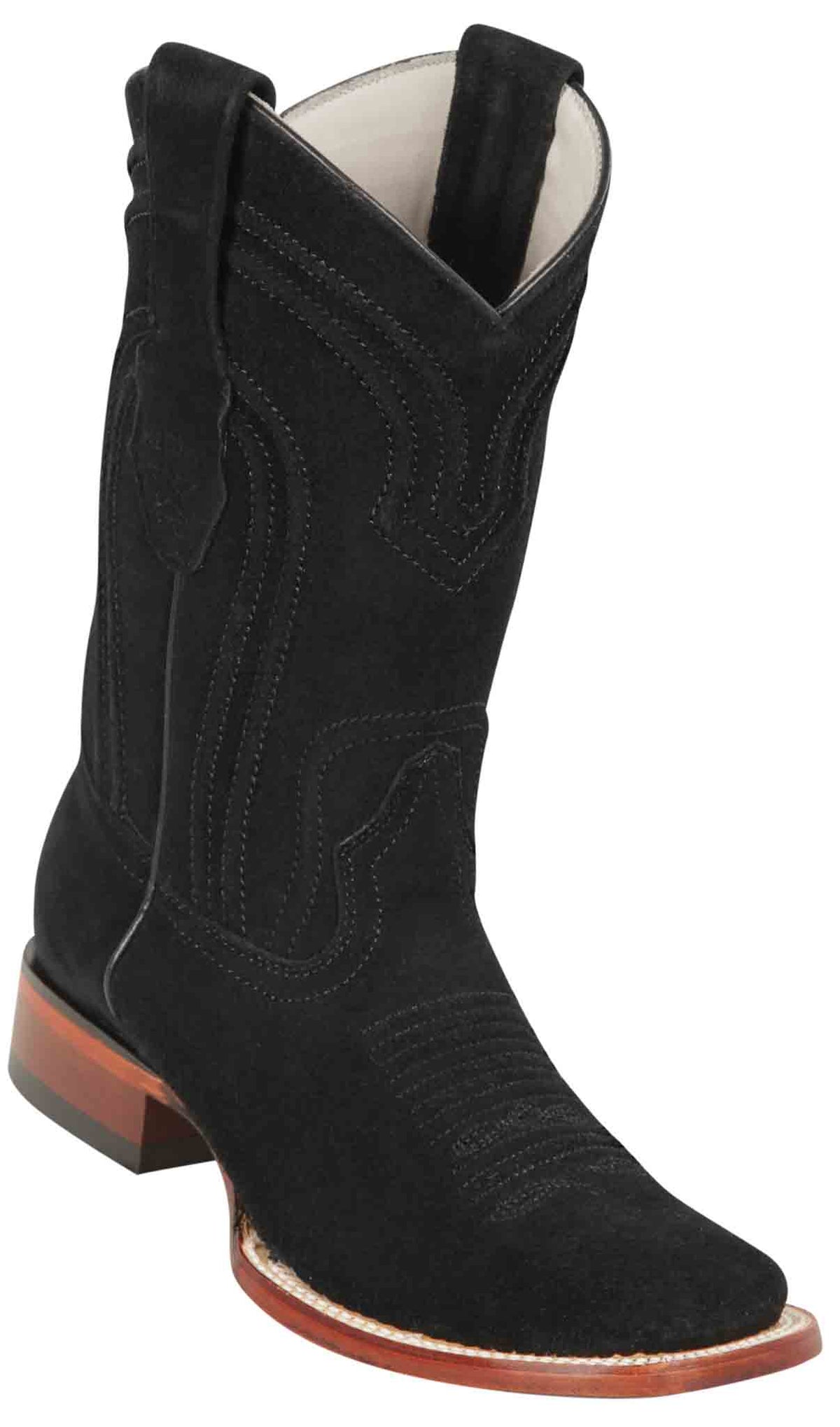 Los Altos Grisly Black & Red Leather Square Toe Women’s Boot