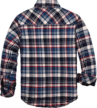 FLANNEL QUILTED SHERPA LINED JACKET (BLUE/RED PLAID #15) | Genuine Leather Vaquero Boots and Cowboy Hats | Zapateria Guadalajara | Authentic Mexican Western Wear