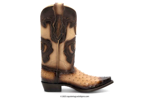 94RD0315 SNIP TOE OSTRICH FADED ORYX | Genuine Leather Vaquero Boots and Cowboy Hats | Zapateria Guadalajara | Authentic Mexican Western Wear