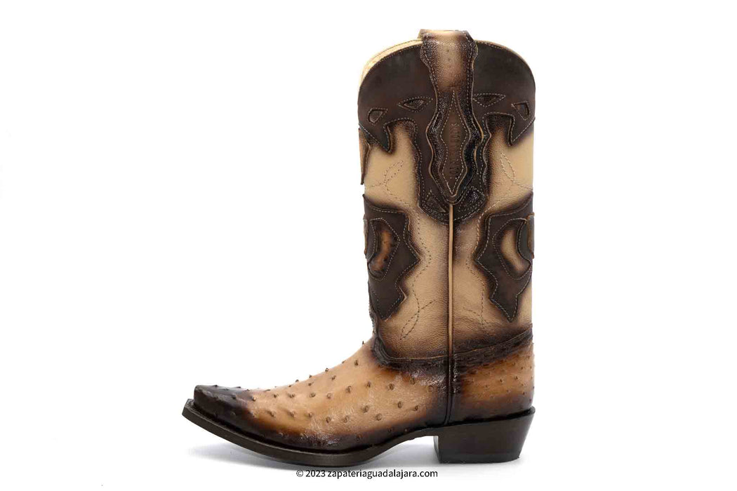 94RD0315 SNIP TOE OSTRICH FADED ORYX | Genuine Leather Vaquero Boots and Cowboy Hats | Zapateria Guadalajara | Authentic Mexican Western Wear