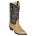 LA-990353 OSTRICH J-TOE ANTIQUE SADDLE | Genuine Leather Vaquero Boots and Cowboy Hats | Zapateria Guadalajara | Authentic Mexican Western Wear