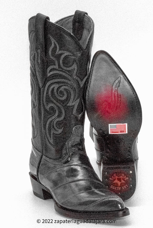 990809 J-TOE EEL GREY | Genuine Leather Vaquero Boots and Cowboy Hats | Zapateria Guadalajara | Authentic Mexican Western Wear