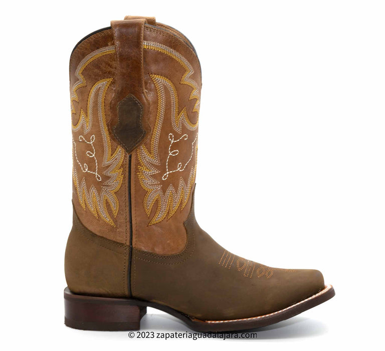 AR044 RODEO RODEO CRAZY BROWN RUBBER SOLE | Genuine Leather Vaquero Boots and Cowboy Hats | Zapateria Guadalajara | Authentic Mexican Western Wear