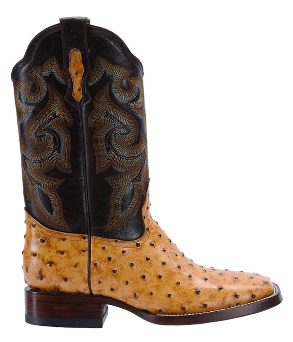 WIDE SQUARE TOE OSTRICH PRINT BUTTERCUP | Genuine Leather Vaquero Boots and Cowboy Hats | Zapateria Guadalajara | Authentic Mexican Western Wear