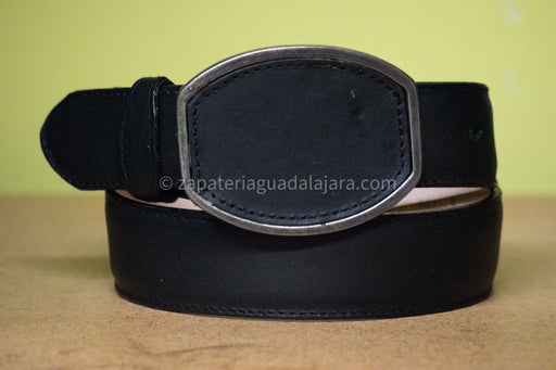 BL-1001 LEATHER BELT CRAZY BLACK | Genuine Leather Vaquero Boots and Cowboy Hats | Zapateria Guadalajara | Authentic Mexican Western Wear