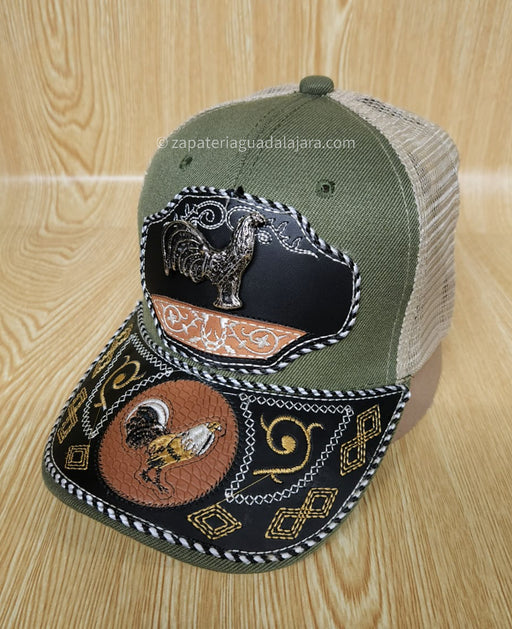 GORRAS CHARRAS GREEN/KHAKI (varied designs) | Genuine Leather Vaquero Boots and Cowboy Hats | Zapateria Guadalajara | Authentic Mexican Western Wear