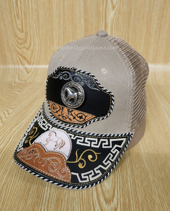 GORRAS CHARRAS KHAKI/KHAKI (varied designs) | Genuine Leather Vaquero Boots and Cowboy Hats | Zapateria Guadalajara | Authentic Mexican Western Wear