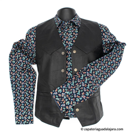 WESTERN LAMB LEATHER MEN VEST | Genuine Leather Vaquero Boots and Cowboy Hats | Zapateria Guadalajara | Authentic Mexican Western Wear