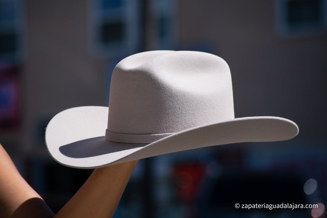CUERNOS CHUECOS 6X CHAPARRAL GREY | Genuine Leather Vaquero Boots and Cowboy Hats | Zapateria Guadalajara | Authentic Mexican Western Wear