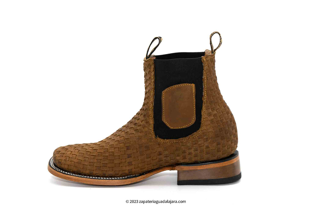 H423131 WIDE SQUARE TOE PETATILLO TAN | Genuine Leather Vaquero Boots and Cowboy Hats | Zapateria Guadalajara | Authentic Mexican Western Wear