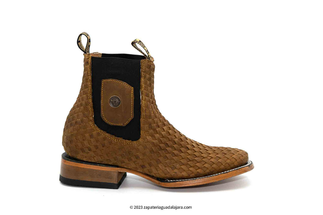 H423131 WIDE SQUARE TOE PETATILLO TAN | Genuine Leather Vaquero Boots and Cowboy Hats | Zapateria Guadalajara | Authentic Mexican Western Wear