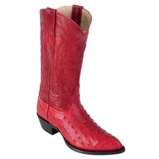 LA-990312 OSTRICH J-TOE RED | Genuine Leather Vaquero Boots and Cowboy Hats | Zapateria Guadalajara | Authentic Mexican Western Wear