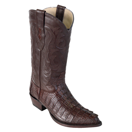 Los Altos Caiman Tail J-Toe Boot Brown | Genuine Leather Vaquero Boots and Cowboy Hats | Zapateria Guadalajara | Authentic Mexican Western Wear