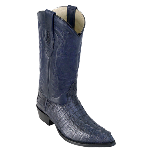 Los Altos Caiman Tail J-Toe Boot Navy Blue | Genuine Leather Vaquero Boots and Cowboy Hats | Zapateria Guadalajara | Authentic Mexican Western Wear