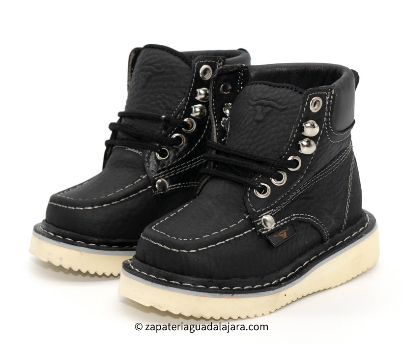HBN80105 BLACK MOC TOE | Genuine Leather Vaquero Boots and Cowboy Hats | Zapateria Guadalajara | Authentic Mexican Western Wear