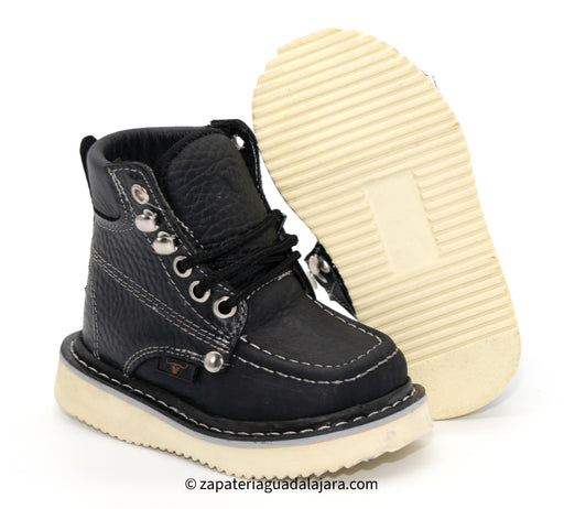 HBN80105 BLACK MOC TOE | Genuine Leather Vaquero Boots and Cowboy Hats | Zapateria Guadalajara | Authentic Mexican Western Wear