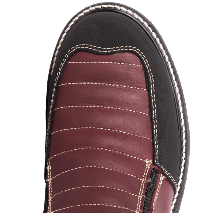 HM338 WINE/BLACK ZIPPER | Genuine Leather Vaquero Boots and Cowboy Hats | Zapateria Guadalajara | Authentic Mexican Western Wear