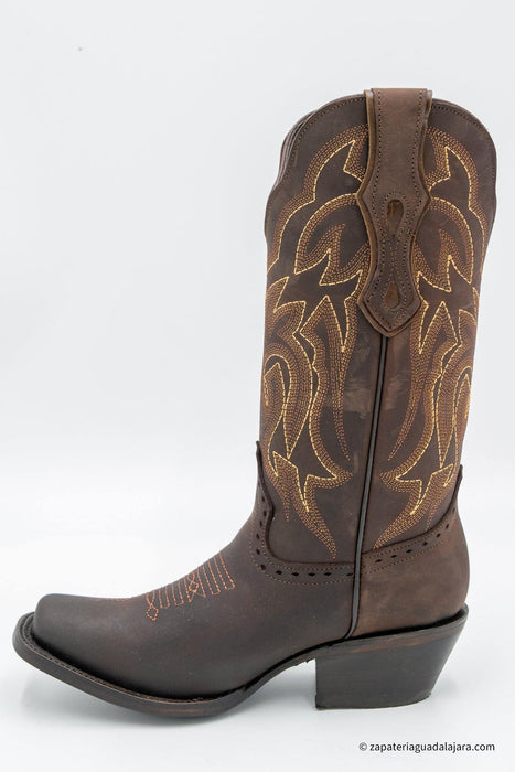 JB13-01 Chocolate | Genuine Leather Vaquero Boots and Cowboy Hats | Zapateria Guadalajara | Authentic Mexican Western Wear