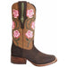 JB15-02 Brown Flowers | Genuine Leather Vaquero Boots and Cowboy Hats | Zapateria Guadalajara | Authentic Mexican Western Wear