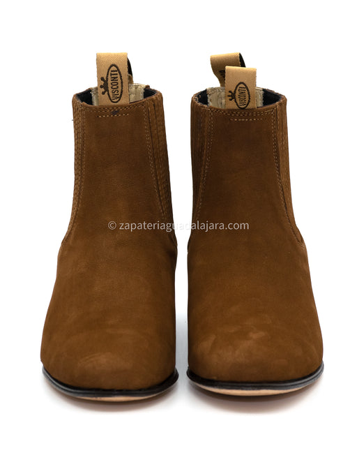 JB201 CHARRO BOOT NOBUCK CINNAMON | Genuine Leather Vaquero Boots and Cowboy Hats | Zapateria Guadalajara | Authentic Mexican Western Wear
