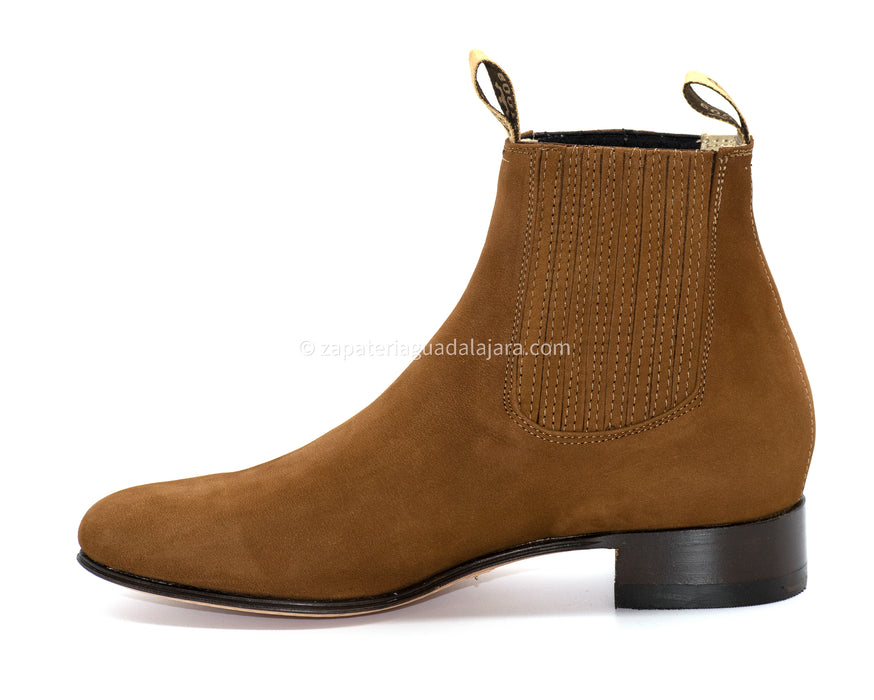 JB201 CHARRO BOOT NOBUCK CINNAMON | Genuine Leather Vaquero Boots and Cowboy Hats | Zapateria Guadalajara | Authentic Mexican Western Wear