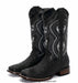 JB703 WIDE SQUARE TOE OSTRICH BLACK | Genuine Leather Vaquero Boots and Cowboy Hats | Zapateria Guadalajara | Authentic Mexican Western Wear