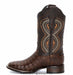 JB706 WIDE SQUARE TOE CAIMAN BELLY BROWN | Genuine Leather Vaquero Boots and Cowboy Hats | Zapateria Guadalajara | Authentic Mexican Western Wear