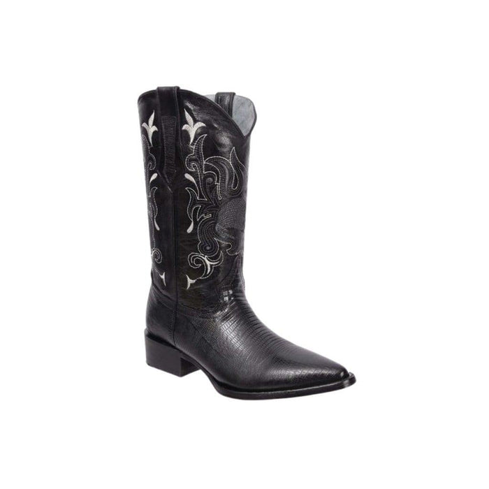 JB913 J Toe Boot Print Leather Armadillo Black | Genuine Leather Vaquero Boots and Cowboy Hats | Zapateria Guadalajara | Authentic Mexican Western Wear