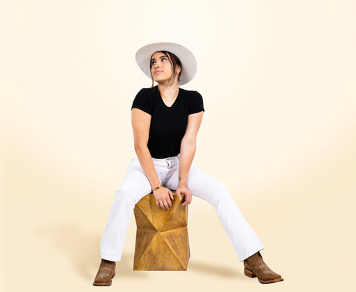 WOMEN SLIM BOOT-CUT JEAN WHITE | Genuine Leather Vaquero Boots and Cowboy Hats | Zapateria Guadalajara | Authentic Mexican Western Wear