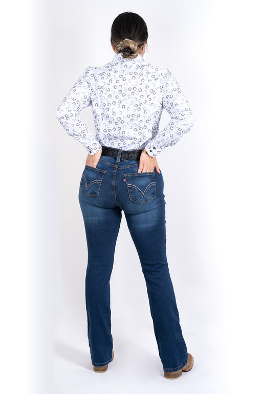 WOMEN SLIM BOOT-CUT JEAN INDIGO | Genuine Leather Vaquero Boots and Cowboy Hats | Zapateria Guadalajara | Authentic Mexican Western Wear