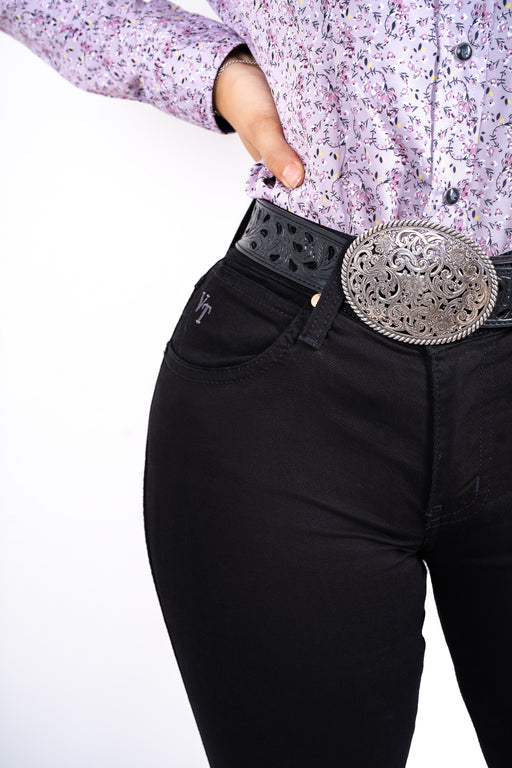 WOMEN PRO-RODEO DENIM JEANS BLACK | Genuine Leather Vaquero Boots and Cowboy Hats | Zapateria Guadalajara | Authentic Mexican Western Wear