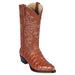 Los Altos Caiman Tail J-Toe Boot Cognac | Genuine Leather Vaquero Boots and Cowboy Hats | Zapateria Guadalajara | Authentic Mexican Western Wear