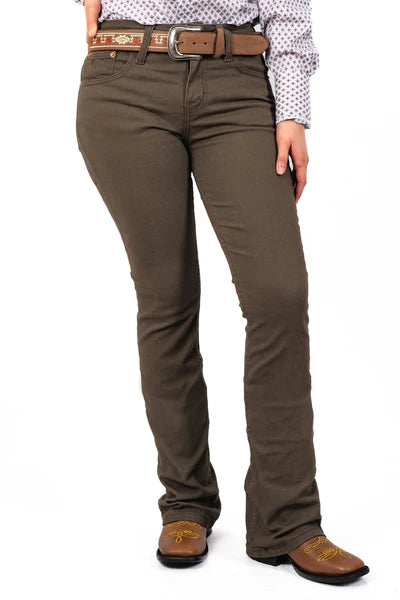 WOMEN PRO-RODEO DENIM JEANS OLIVE | Genuine Leather Vaquero Boots and Cowboy Hats | Zapateria Guadalajara | Authentic Mexican Western Wear
