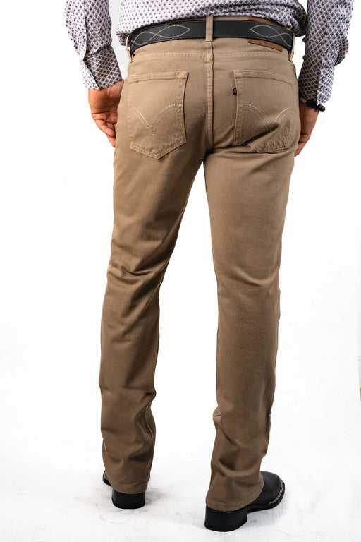 Men Khaki Classic Bootcut Premium Jeans | Genuine Leather Vaquero Boots and Cowboy Hats | Zapateria Guadalajara | Authentic Mexican Western Wear