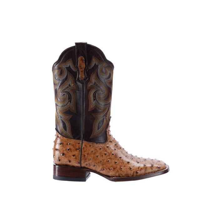 WIDE SQUARE TOE OSTRICH PRINT ORIX | Genuine Leather Vaquero Boots and Cowboy Hats | Zapateria Guadalajara | Authentic Mexican Western Wear