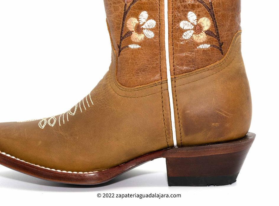 Q3125251 SQUARE TOE HONEY | Genuine Leather Vaquero Boots and Cowboy Hats | Zapateria Guadalajara | Authentic Mexican Western Wear