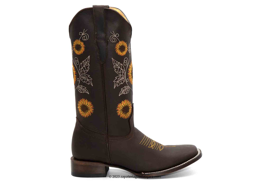 Q322G6294 WIDE SQUARE TOE CRAZY CHOCO | Genuine Leather Vaquero Boots and Cowboy Hats | Zapateria Guadalajara | Authentic Mexican Western Wear
