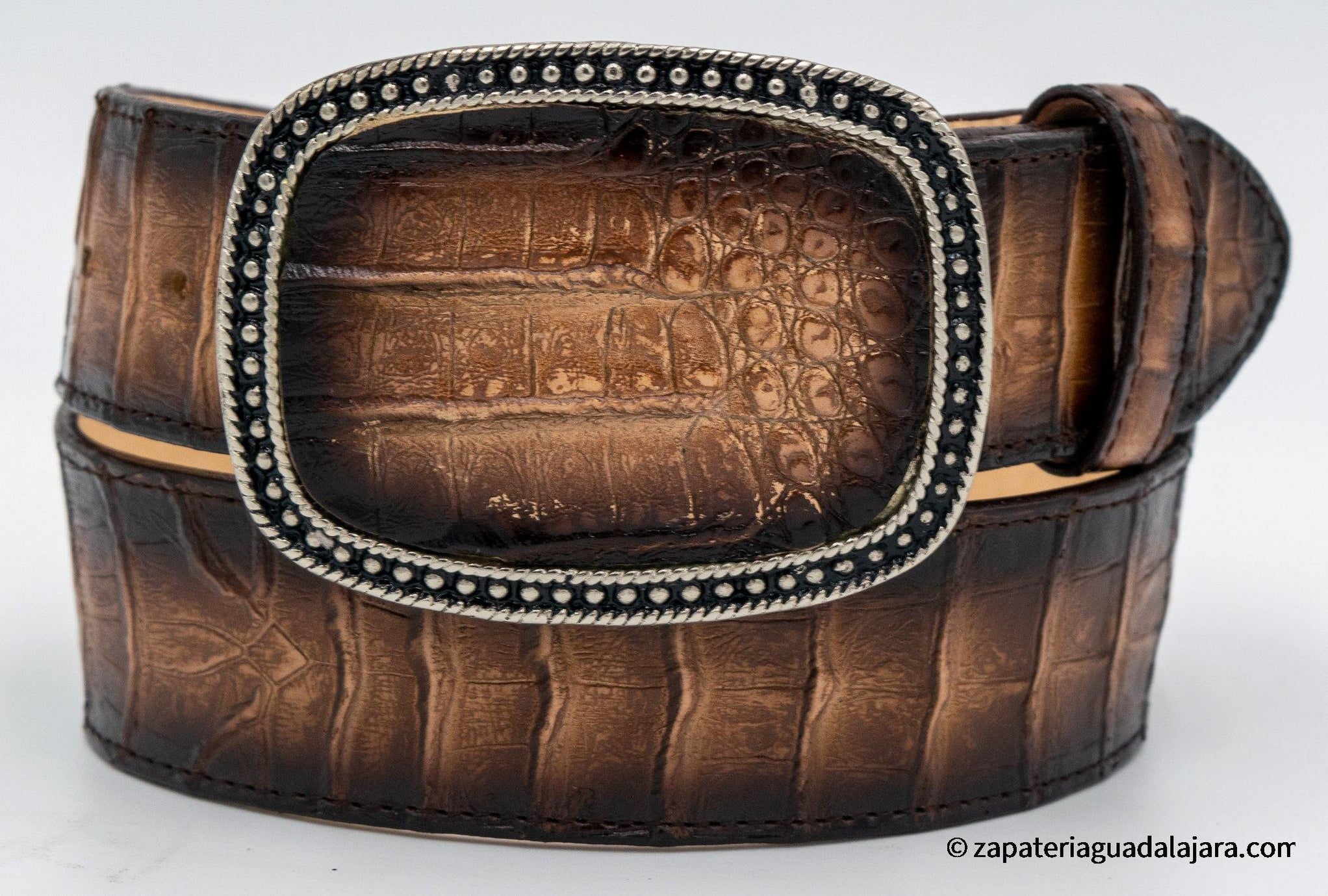 Q798203 Dubai Caiman Belly Print Faded Cognac | Genuine Leather Cowboy ...