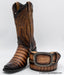 Q798203 Dubai Caiman Belly Print Set Boot and Belt Faded Cognac | Genuine Leather Vaquero Boots and Cowboy Hats | Zapateria Guadalajara | Authentic Mexican Western Wear
