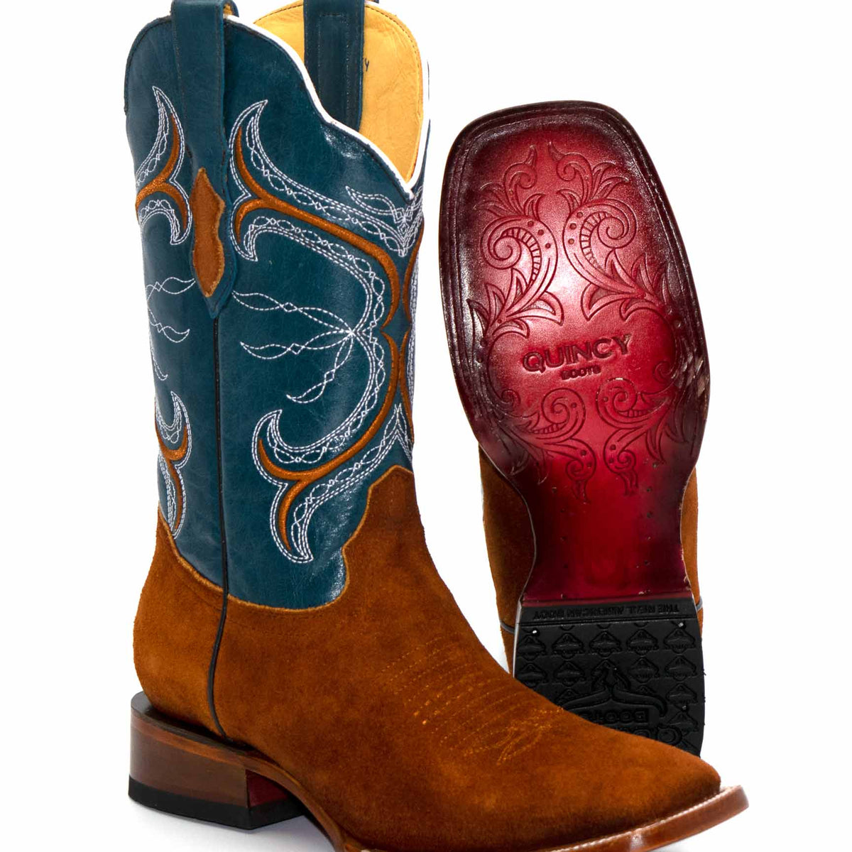 Q8226350 WIDE SQUARE TOE SUEDE LEATHER SHEDRON | Genuine Leather