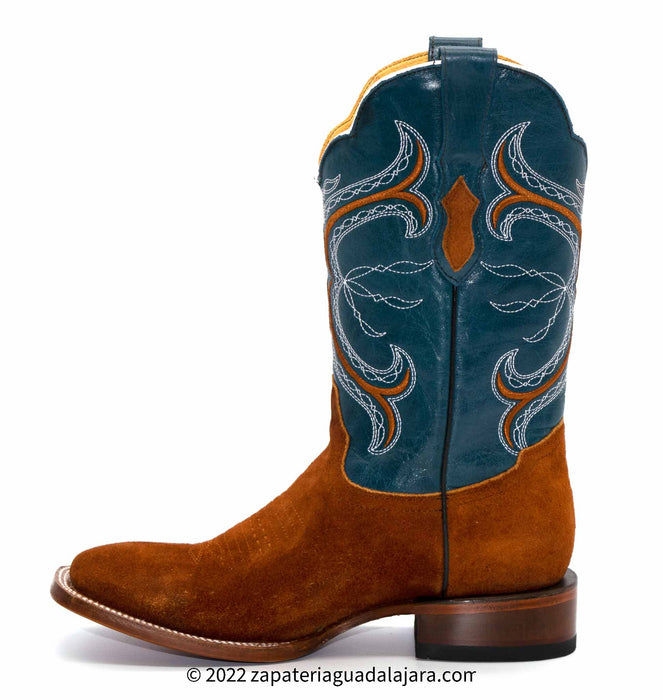 Q8226350 WIDE SQUARE TOE SUEDE LEATHER SHEDRON | Genuine Leather Vaquero Boots and Cowboy Hats | Zapateria Guadalajara | Authentic Mexican Western Wear