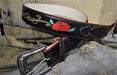 QC-101 RODEO BELT BLACK RED ROSES | Genuine Leather Vaquero Boots and Cowboy Hats | Zapateria Guadalajara | Authentic Mexican Western Wear