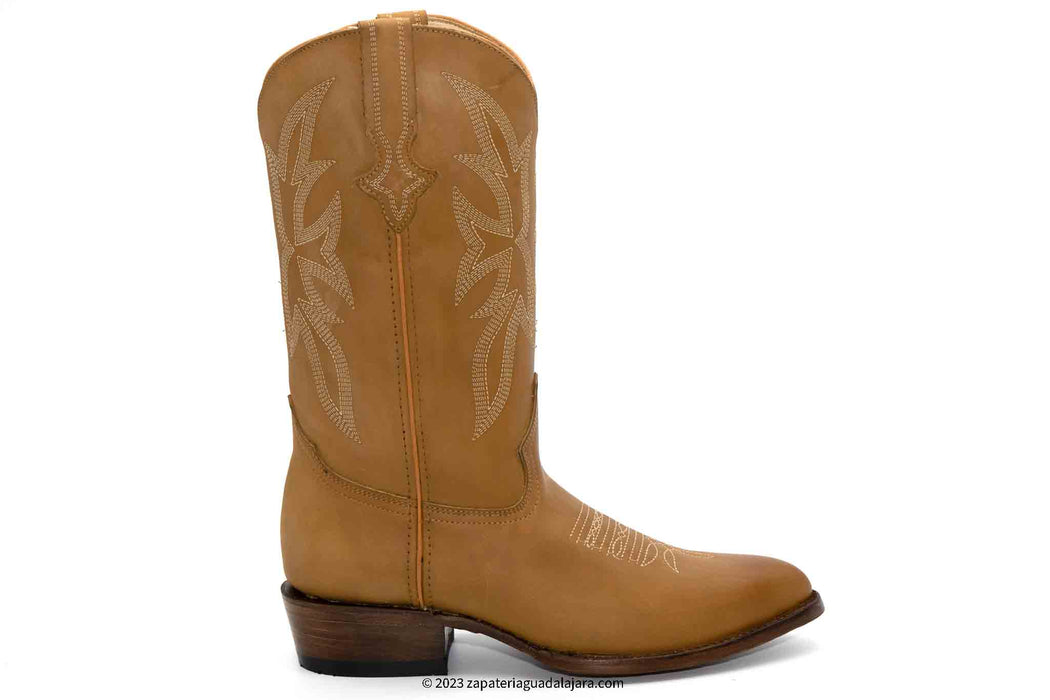 JB-600C J-TOE TAN | Genuine Leather Vaquero Boots and Cowboy Hats | Zapateria Guadalajara | Authentic Mexican Western Wear