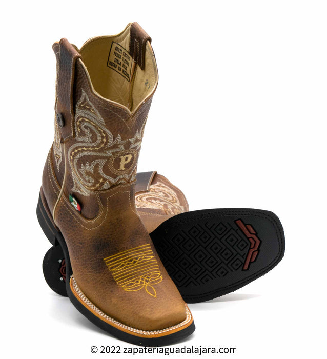 RODEO BULL FIGHT HONEY RUBBER SOLE | Genuine Leather Vaquero Boots and Cowboy Hats | Zapateria Guadalajara | Authentic Mexican Western Wear