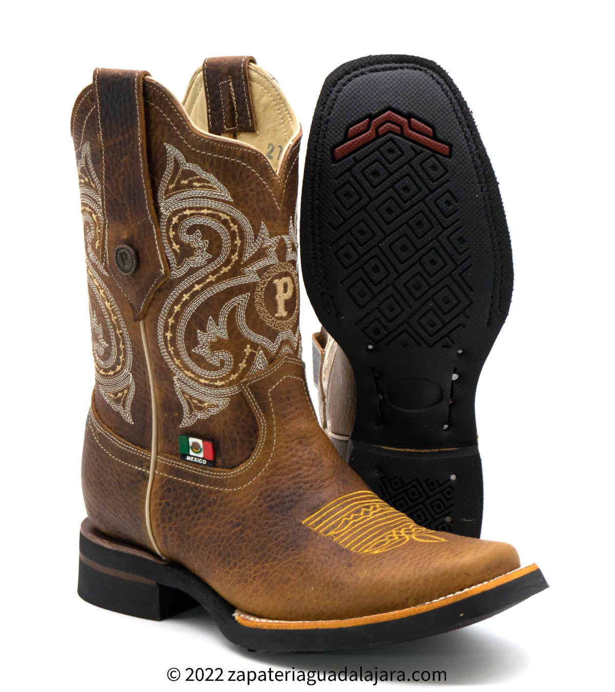 RODEO BULL FIGHT HONEY RUBBER SOLE | Genuine Leather Cowboy Boots and ...