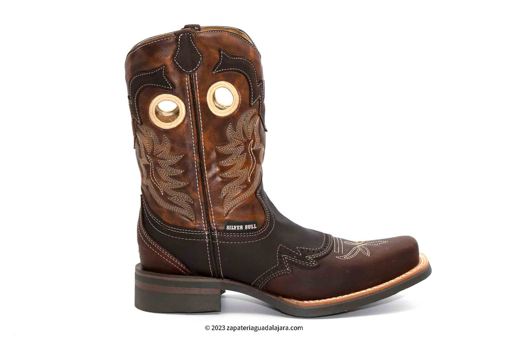 SB4035 SILVER BULL COPPER/BROWN | Genuine Leather Vaquero Boots and Cowboy Hats | Zapateria Guadalajara | Authentic Mexican Western Wear